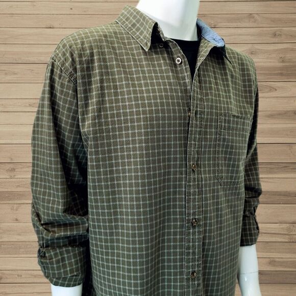 VTG Woolrich Mid-Weight Plaid Shirt Outdoor Loden Green Men's XXL EUC - Picture 1 of 15